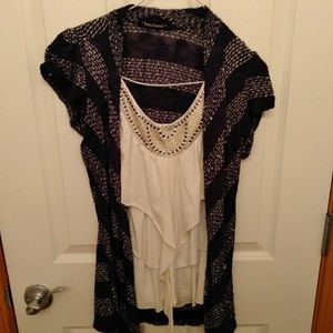 Heartsoul 2-in-1 shirt w/ sewn in sweater size S